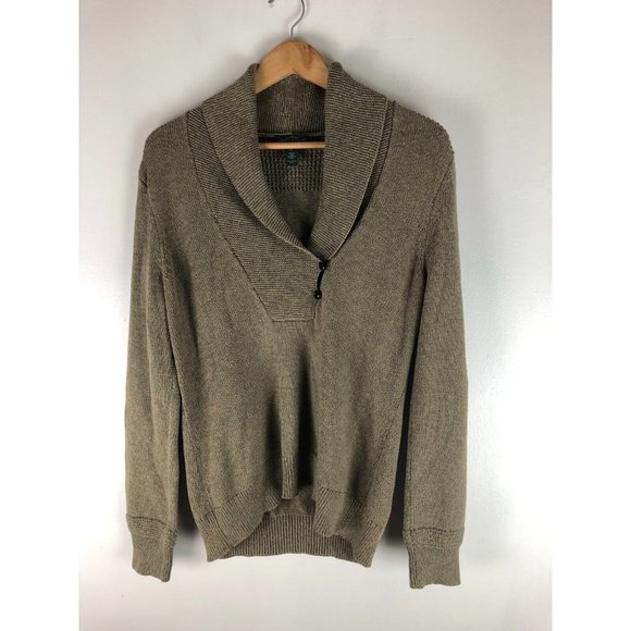 Lauren Ralph Lauren Sweaters - Lauren Ralph Lauren Women's Green Shawl Collar Long Sleeve Knit Sweater Cotton L